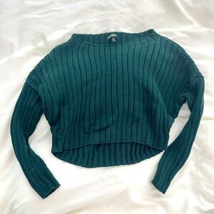 Express cropped green sweater (size small)